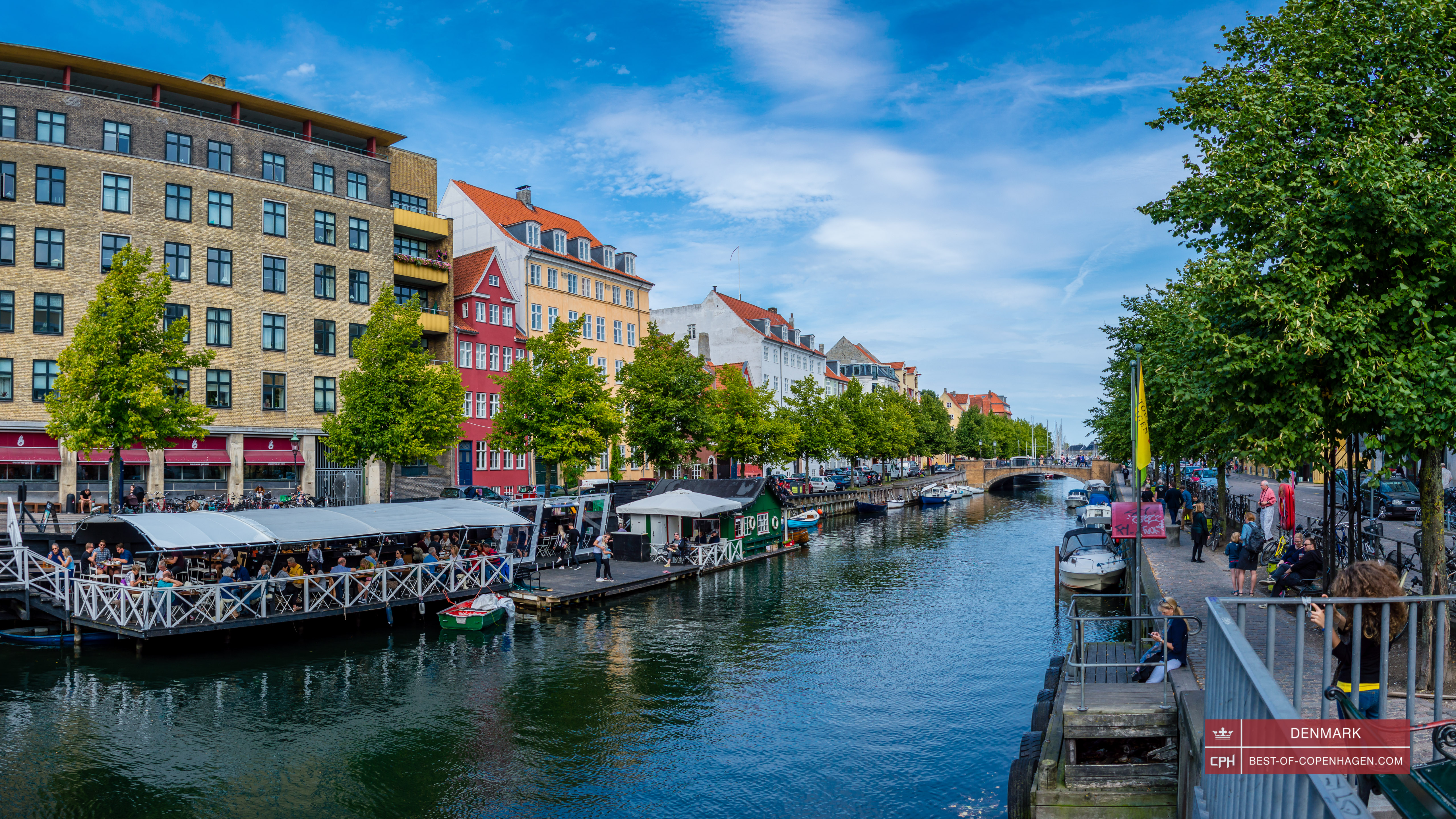Canales en Christianshavn, Copenhague, Dinamarca