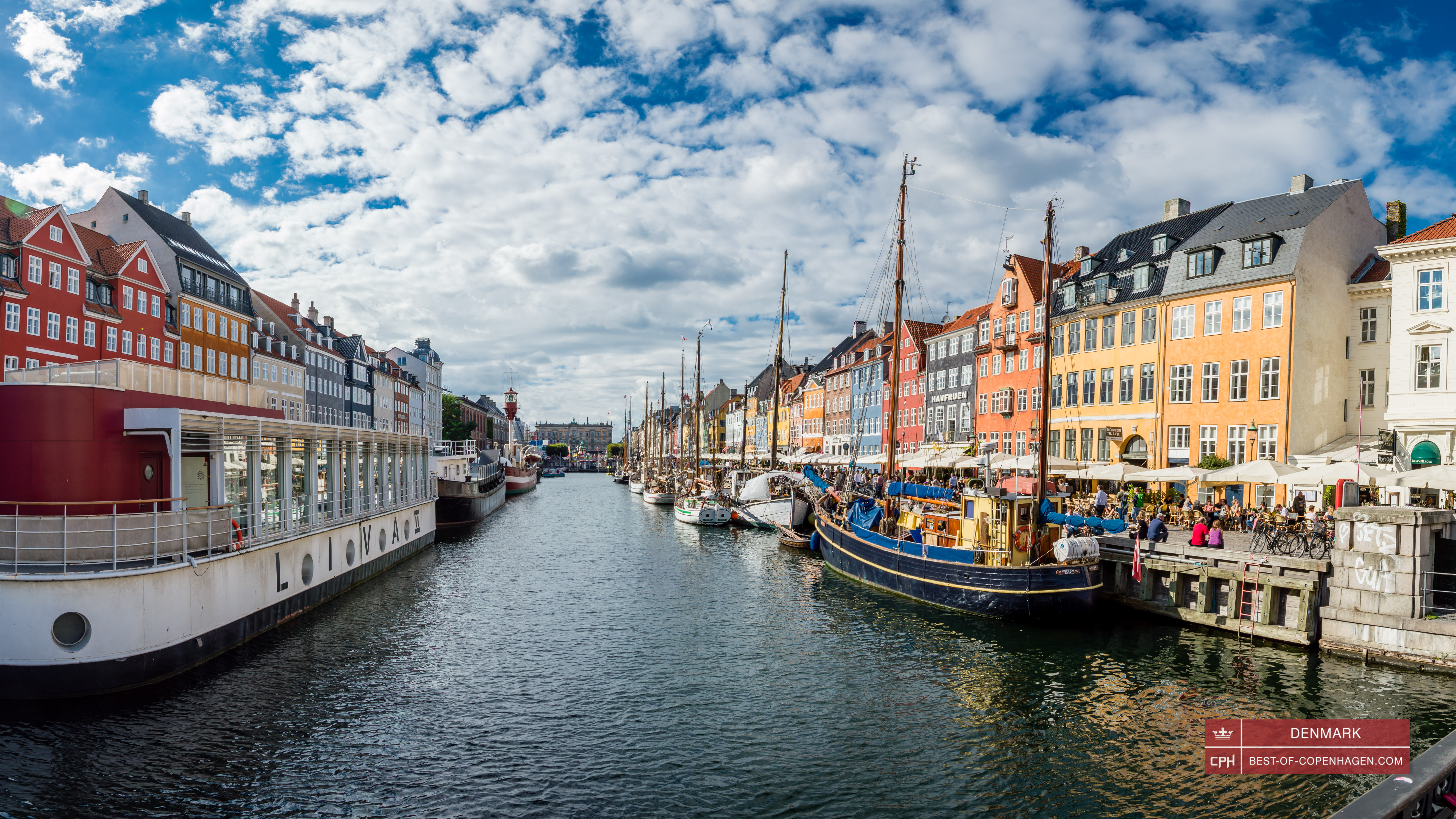 Nyhavn i jego malownicze domy, Kopenhaga, Dania