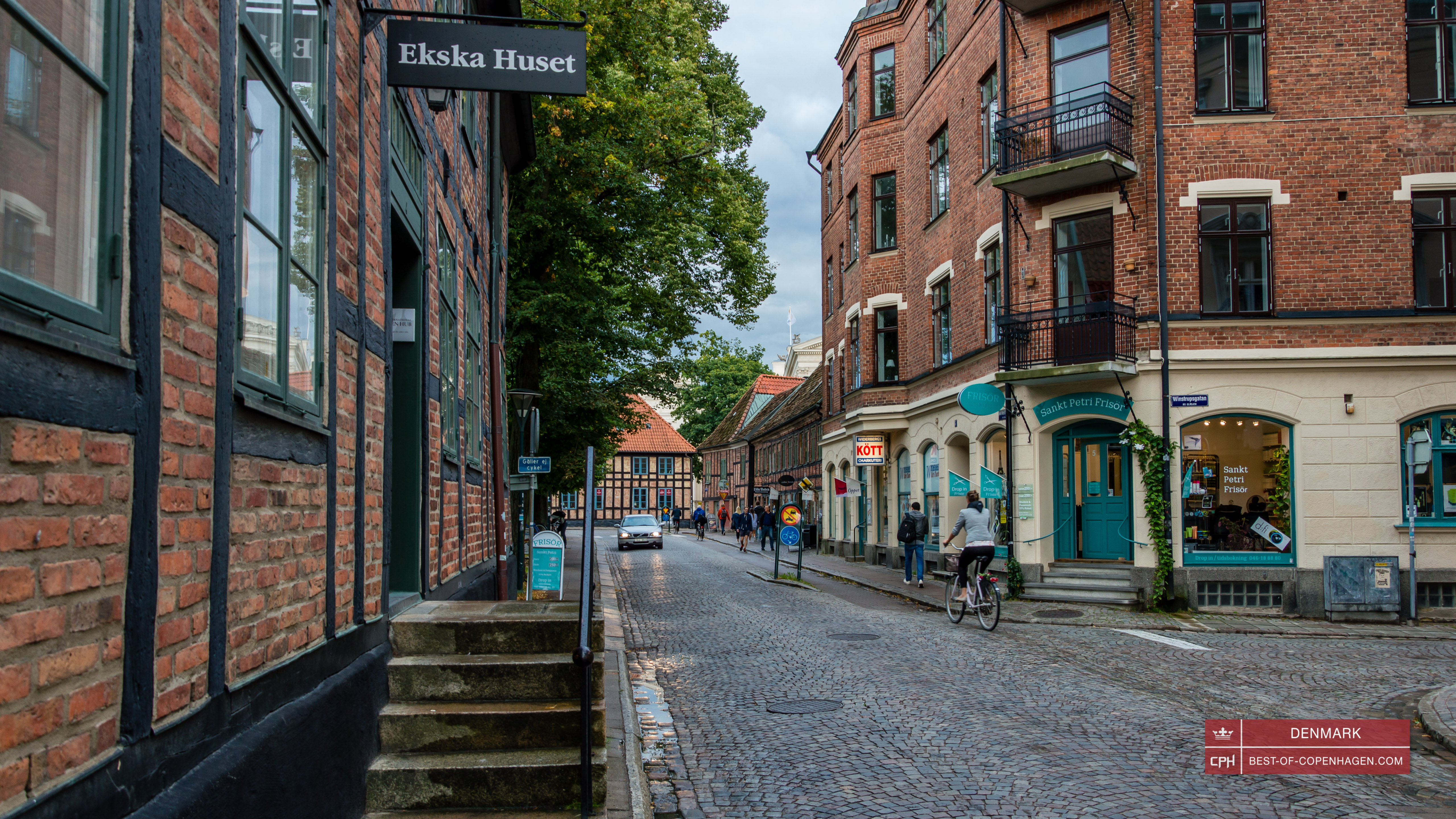 Street in the center of Lund, Sweden